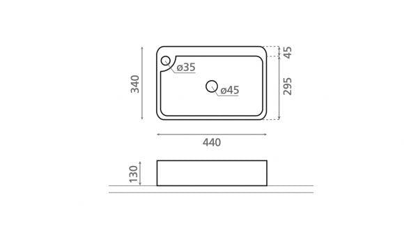 ALICANTE RECTANGULAR WASHBASIN WHITE (0036)