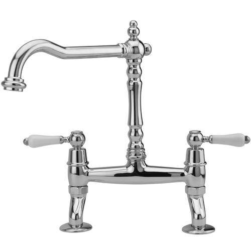 Old Fashioned Ceramic Lever Bridge Kitchen Mixer, 5 Colour options