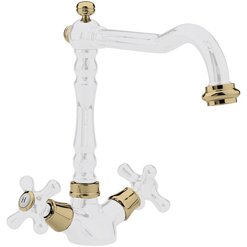 Old Fashioned 2 handle Kitchen mixer Tap, 7 Colour options