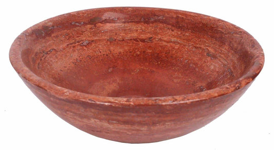 Red Travertine marble Stone Round Basin 300mm diameter B0065