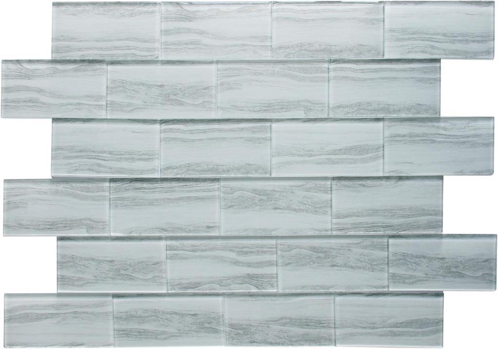White Wood Effect Glass Subway Tile 75x150mm (MT0182)