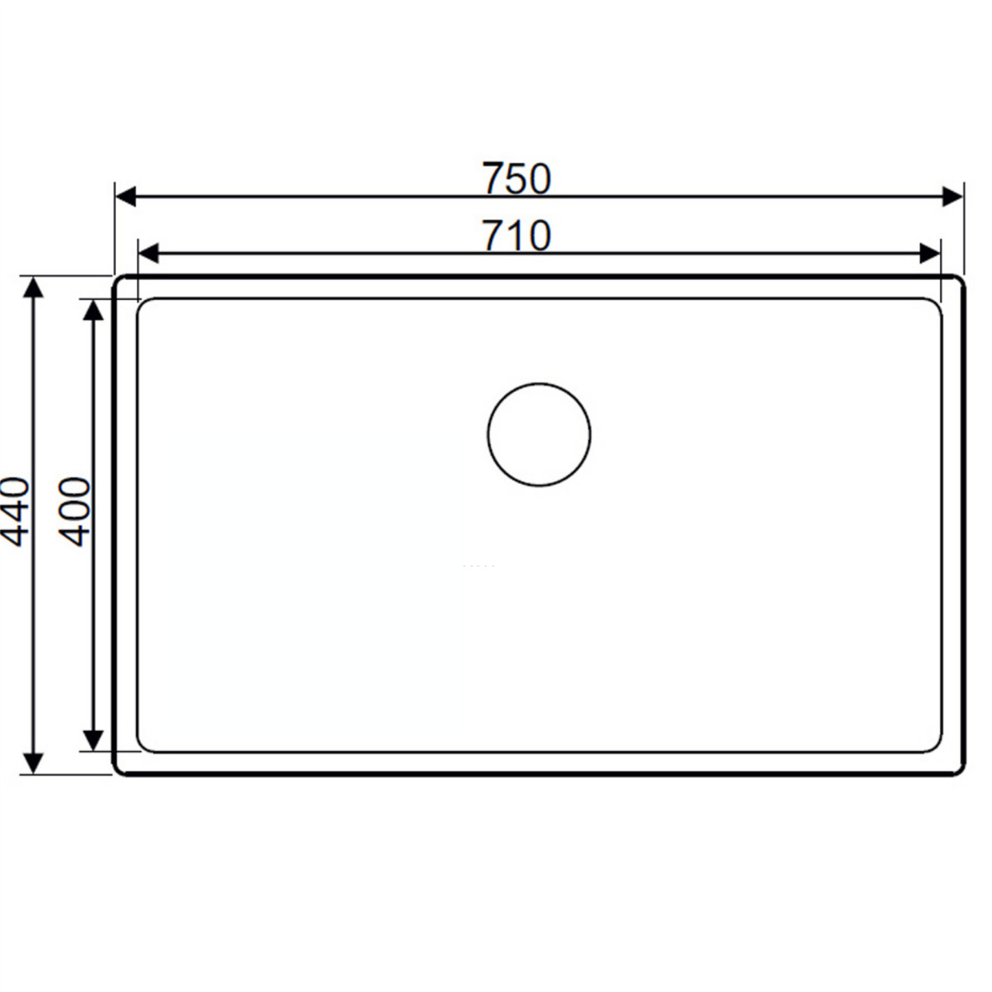 750X440 LARGE stainless steel Undermount/Inset KITCHEN sink (TJM0037)
