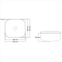 Load image into Gallery viewer, Kitchen Sink Satin Stainless Steel Base Flush-Mounted Sink 480 mm x 430 mm x 180 mm (TJM0035)