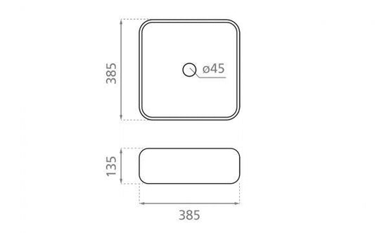 DINAN 40 BLACK PORCELAIN WASHBASIN (4116) SP0051