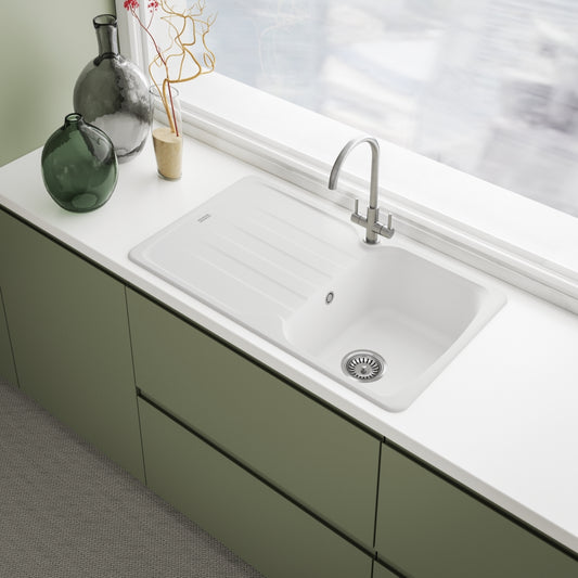 Franke Hestia J-Spout Silk Steel Kitchen Mixer Tap