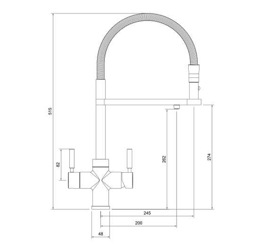Reginox AQUABEZI BN Brushed 4in1 Boiling Water Kitchen Tap