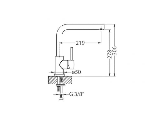 Clearance! Alveus SELMA Kitchen mixer Tap Black & Chrome