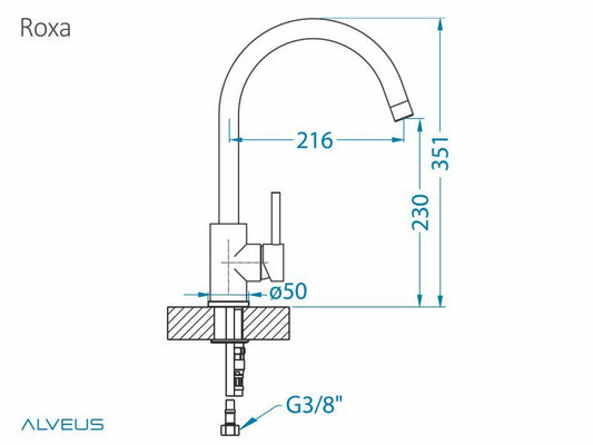 Clearance! Alveus Roxa Kitchen Mixer Tap Concrete