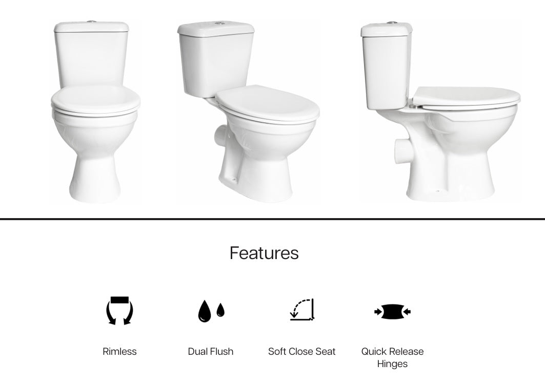 VRB Aqua Close Coupled Oval Rimless Toilet 1004R_HD