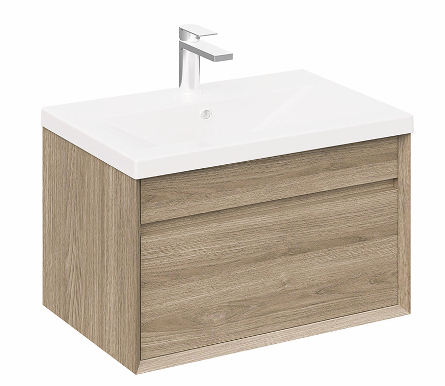 Haven Ashwood PVC 600mm Rigid Wall Hung Unit Woodgrain Style Handleless WG600WH_AW