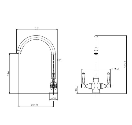 Reginox BROOKLYN CH II Kitchen mixer tap Chrome