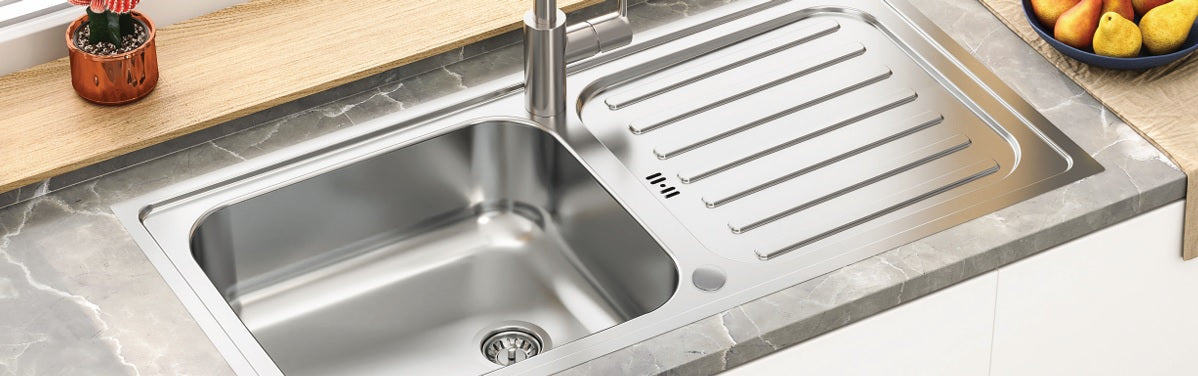 UKinox EC 1000.500 Reversible 1 Bowl Polished Stainless Steel inset kitchen sink