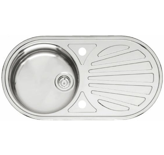 Reginox GALICIA Single bowl inset SS reversible kitchen sink 855x445mm