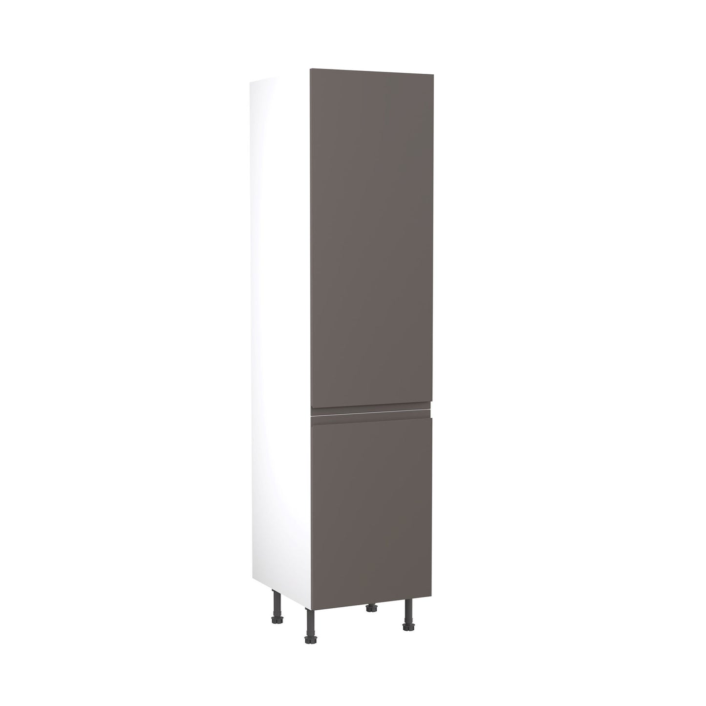 J-Pull Super Gloss Graphite Base Kitchen Cabinets with UNICLIC Technology, Flat packed