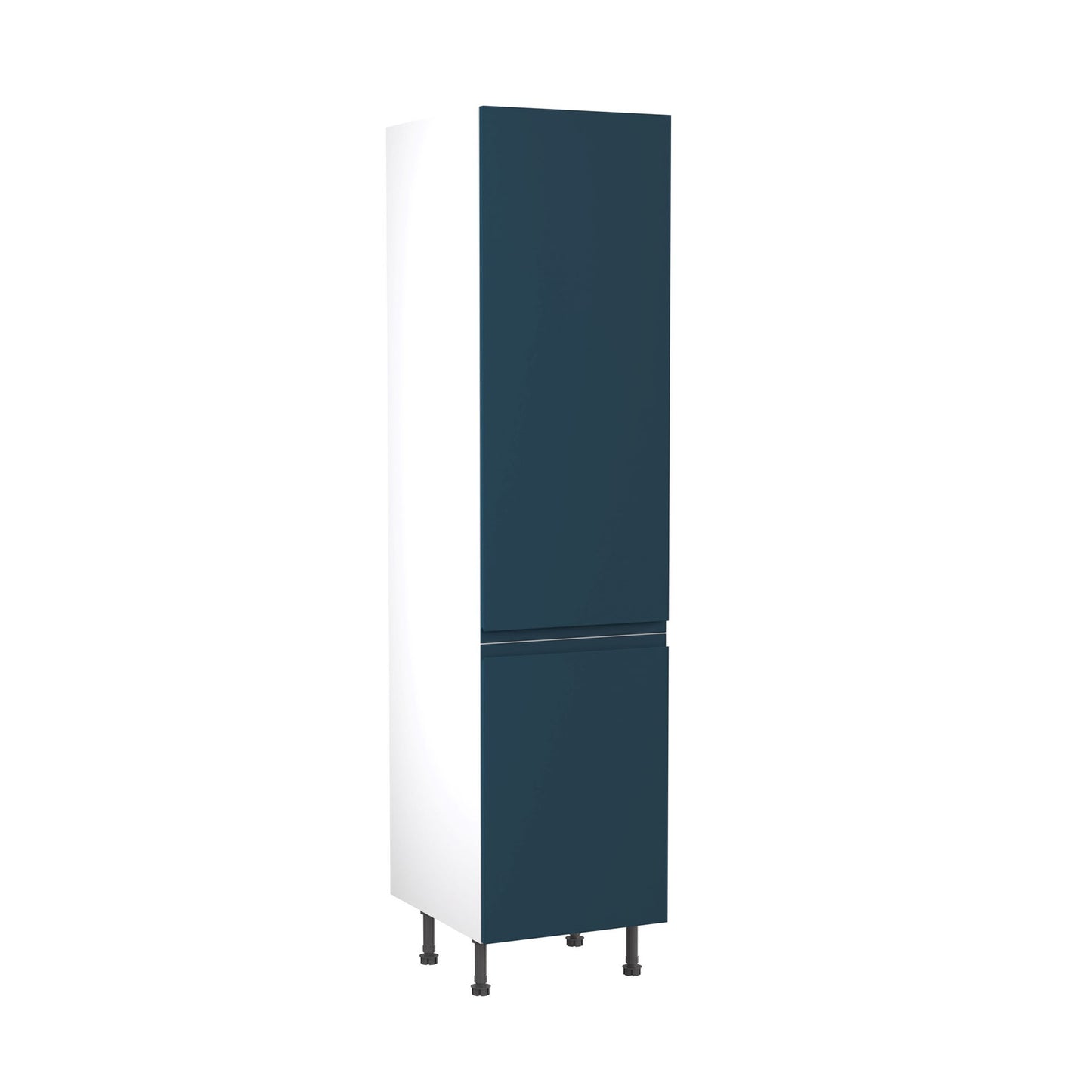 J-Pull UltraMatt Indigo Base Kitchen Cabinets with UNICLIC Technology, Flat packed
