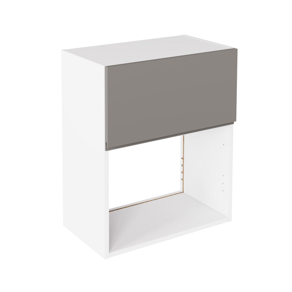 J-Pull Super Gloss Dust Grey Wall Kitchen Cabinets with UNICLIC Technology, Flat packed