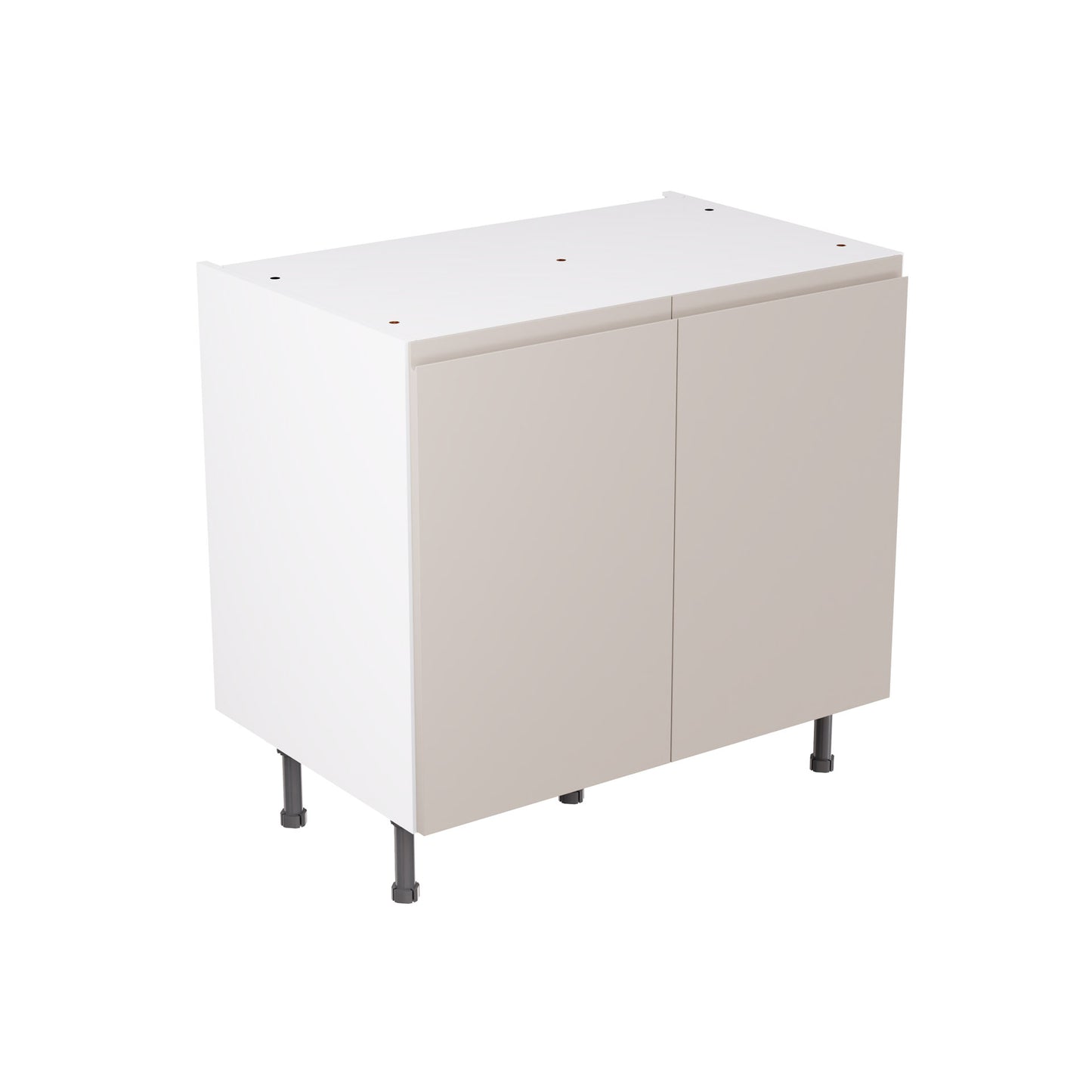 J-Pull UltraMatt Light Grey Base Kitchen Cabinets with UNICLIC Technology, Flat packed
