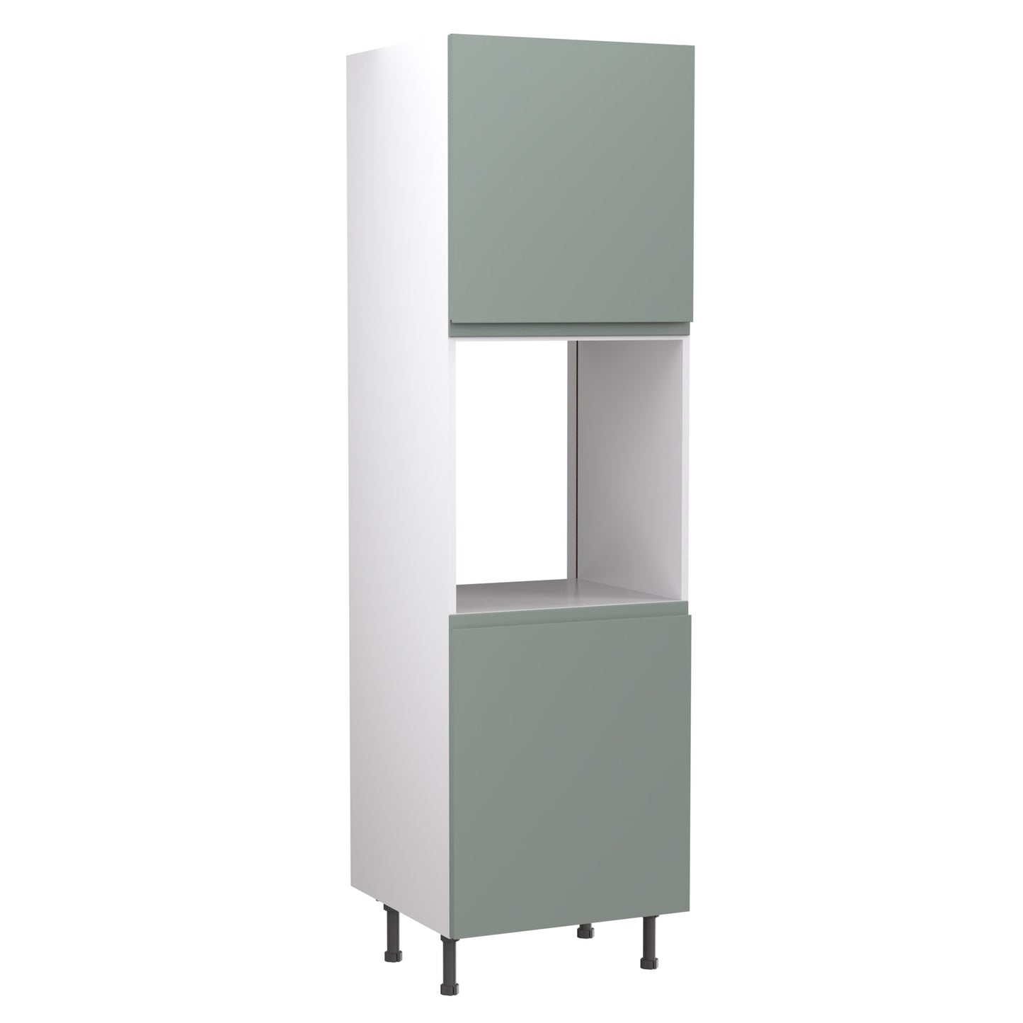 J-Pull UltraMatt Sage Base Kitchen Cabinets with UNICLIC Technology, Flat packed