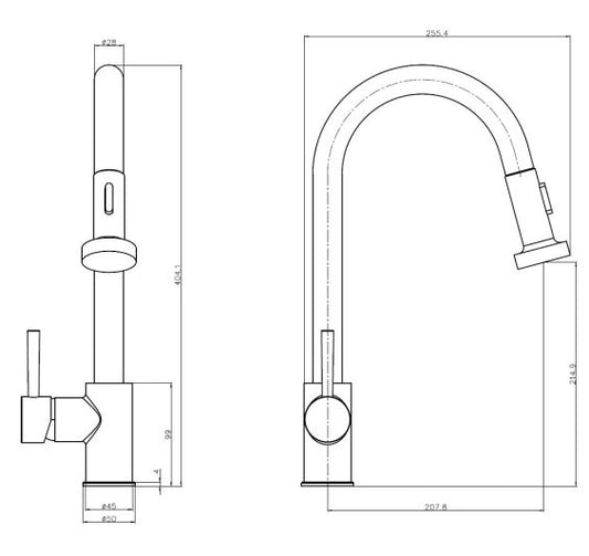 Reginox Marta CH Pull out Kitchen mixer tap Chrome