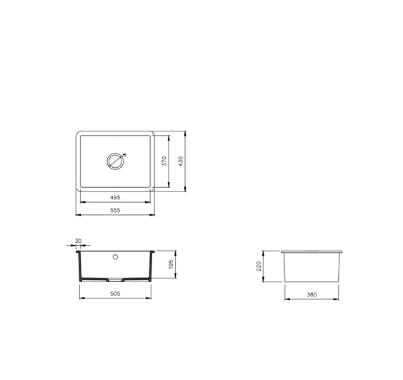 Reginox Mataro II White Ceramic 1 bowl undermount kitchen sink