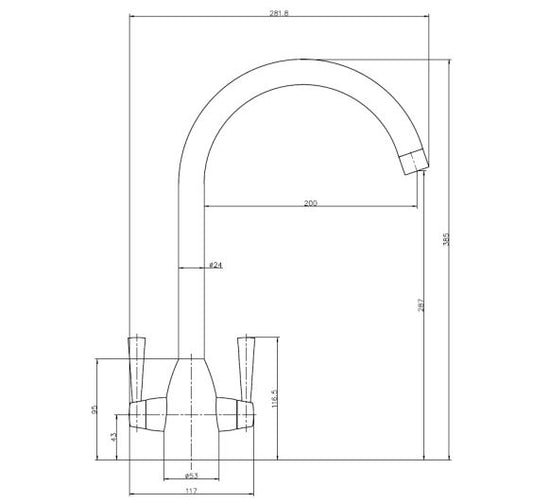 Reginox Mesa CH Kitchen mixer tap Chrome