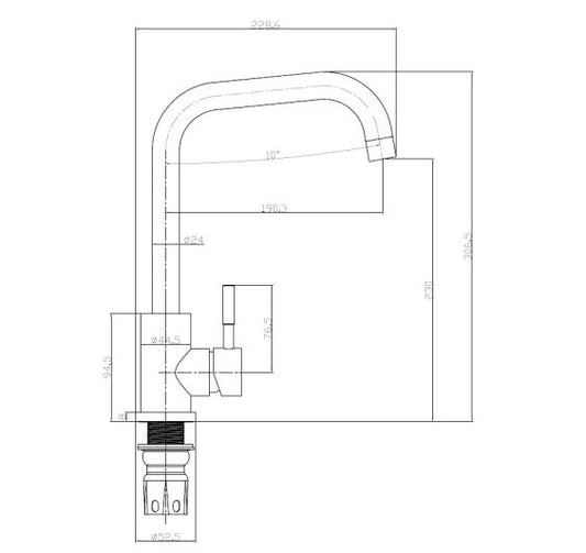 Reginox Salina MB Kitchen mixer tap Matt Black
