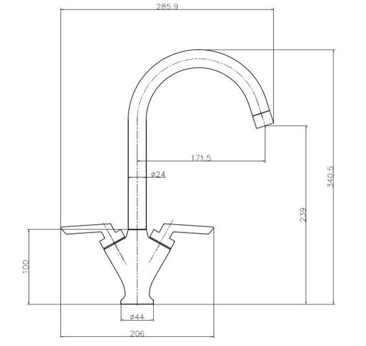 Reginox PIQUA CH Kitchen mixer tap Chrome