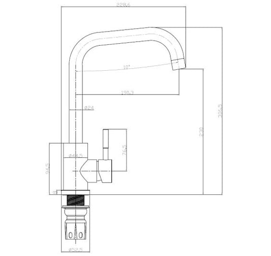 Reginox Salina BN Kitchen mixer tap Brushed