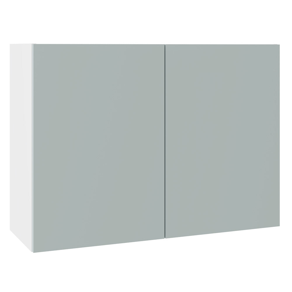 Slab SuperMatt Aquamarine Wall Kitchen Cabinets with UNICLIC Technology, Flat packed
