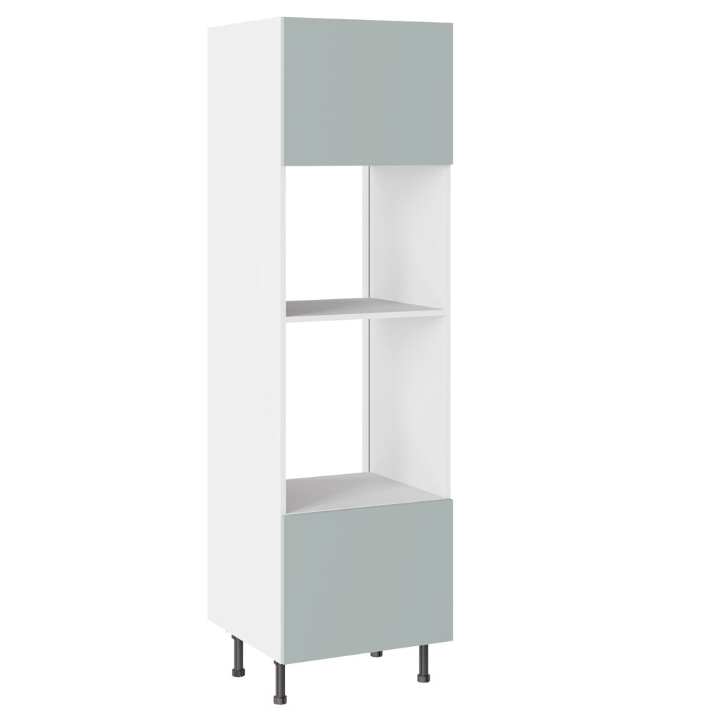 True Handleless SuperMatt Aquamarine Kitchen Base Cabinets with UNICLIC Technology, Flat packed