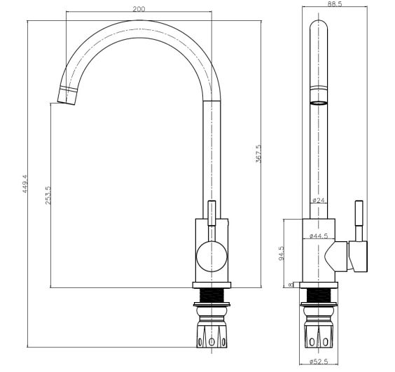 Reginox Taravo Gold Kitchen mixer tap