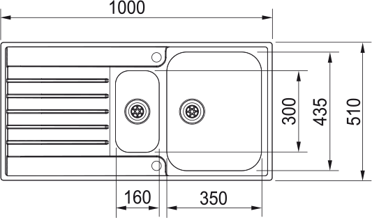 Franke ARGOS AGX 651 REV Stainless Steel Inset Kitchen Sink