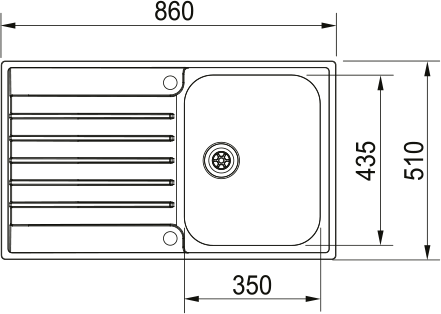 Franke ARGOS AGX 611-86 REV Stainless Steel Inset Kitchen Sink