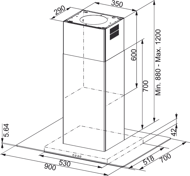 Franke T-Glass Linear Island 90 FGL 925 I XS NP