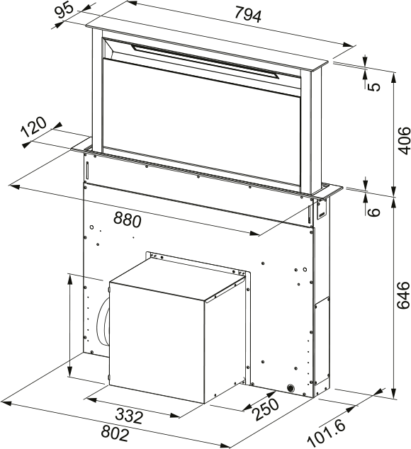 Franke Downdraft FDW 908 IB XS Black Glass