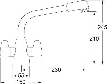 Franke Davos Decor Steel Kitchen Mixer Tap