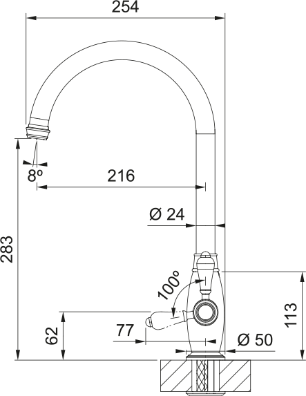 Franke Gloriana Chrome Kitchen Mixer Tap