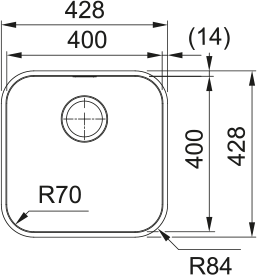 Franke Smart SRX 110-40 Stainless Steel Undermount Kitchen Sink