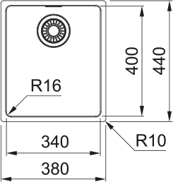 Franke MARIS BOWL MRX 210-34 Inset Kitchen Sink