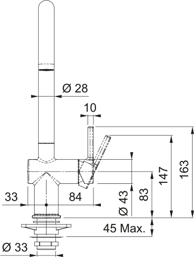 Franke Active J Swivel Spout Matt Black Kitchen Mixer Tap