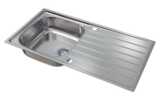 1810 BILANCIO UNO 965x500 reversible Inset Satin Stainless Steel 1 bowl kitchen sink