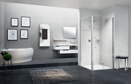 Novellini Young 1AS Shower door, 1 hinged folding door Chrome