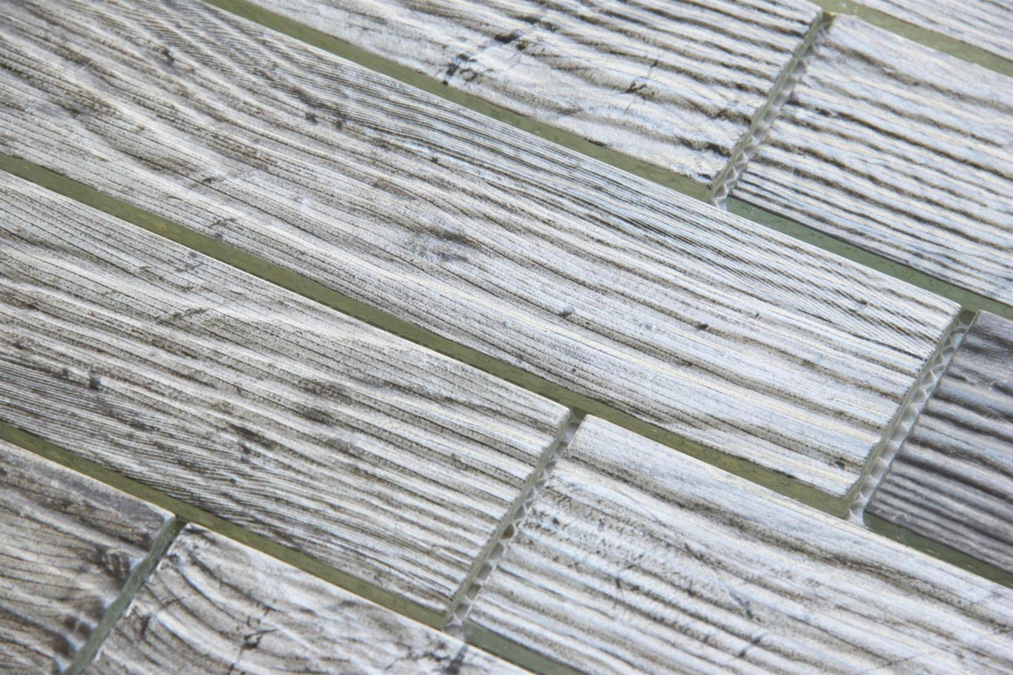 Light Brown Wood Effect Glazed Glass Mosaic Tiles (MT0188)