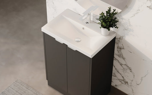 100% WaterProof VRB Eterna Matte Grey PVC 500mm Rigid Floor Standing Vanity Unit SP500FS_GREY