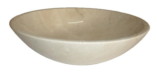 Crema Marfil marble Stone Round Bowl Bathroom Wash Basin 400mm diameter (B0069)