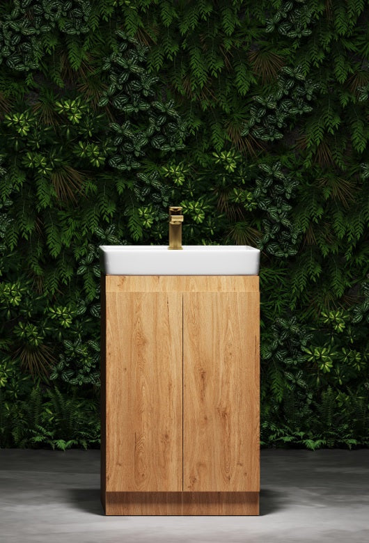 100% WaterProof VRB Haven Honeywood PVC 600mm Rigid Floor Standing Vanity Unit WG600FS_HW