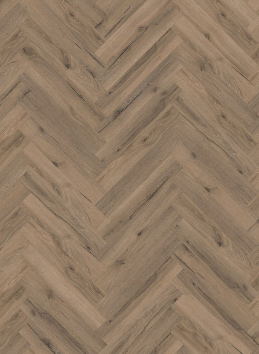 LVT Flooring Lignum Core Mocha Oak Herringbone - Pack Size: 2.23m²