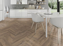 Load image into Gallery viewer, LVT Flooring Lignum Core Mocha Oak Herringbone - Pack Size: 2.23m²