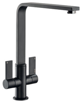 Abode Quantic Mixer Tap, Dual Lever, L-Spout 4 finishes