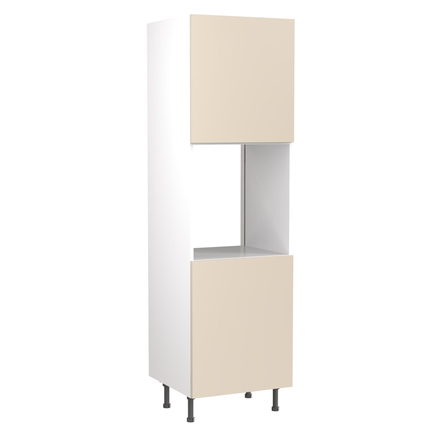 Slab Super Gloss Cashmere Base Kitchen Cabinets with UNICLIC Technology, Flat packed